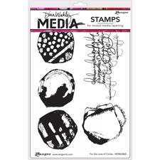 Dina Wakley Cling Rubber Stamp Set - Love Circles