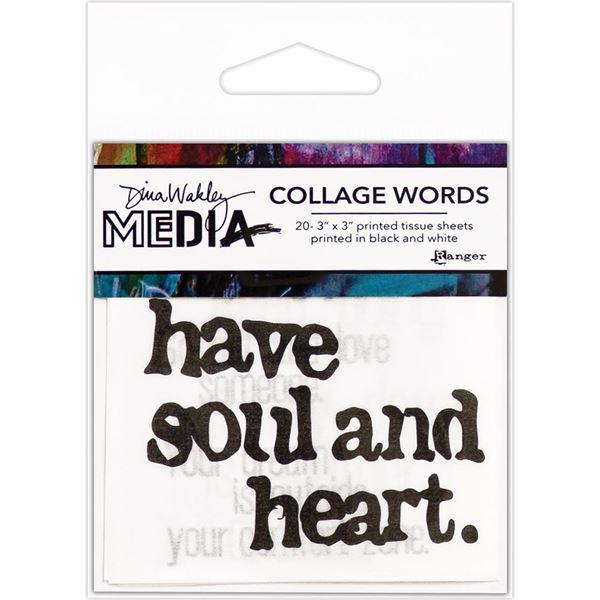 Dina Wakley Media - Collage Word Pack #2 (Soul & Heart)