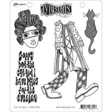 Cling Rubber Stamp Set - Dylusions / The Cat & I