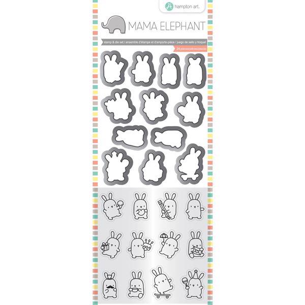 Mama Elephant / Hampton Art Clear Stamp & Die Set - Mini Bunny Agenda