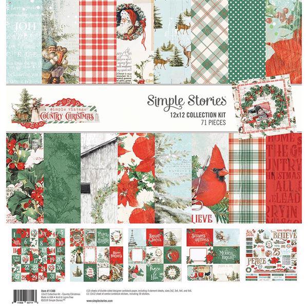 Simple Stories Paper Pack 12x12" Collection - Country Christmas