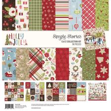 Simple Stories Paper Pack 12x12" Collection - Holly Jolly