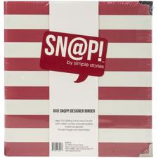 Sn@p Designer Binder 6"X8" - Red Stripe (tom)