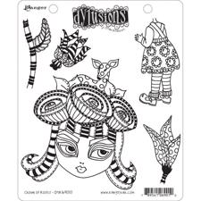 Cling Rubber Stamp Set - Dylusions / Crown Of Roses