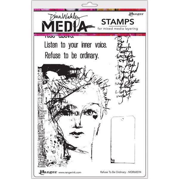 Dina Wakley Cling Rubber Stamp Set - Refuse To Be Ordinary