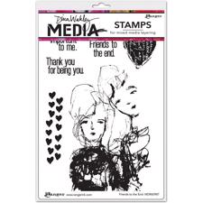 Dina Wakley Cling Rubber Stamp Set - Friends To The End 