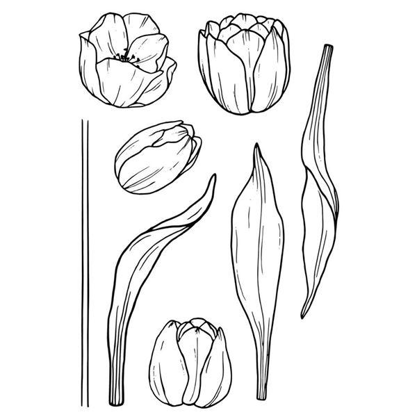 Jane\'s Doodles Clear Stamp Set - Tulips