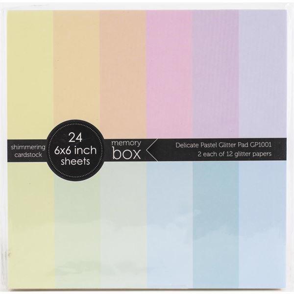Memory Box Paper Pad 6x6" - Glitter Pad / Delicate Pastel