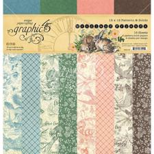 Graphic 45 Paper Pad 12x12" - Woodland Friends / Patterns & Solids