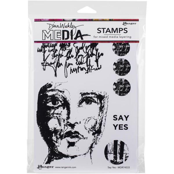 Dina Wakley Cling Rubber Stamp Set - Say Yes