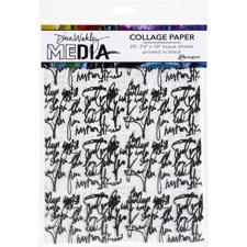 Dina Wakley Media - Collage Paper / Just Words  20/Pkg