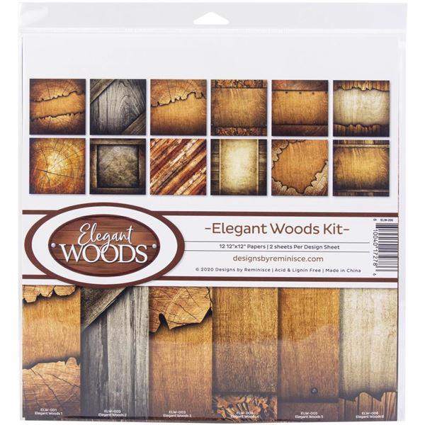 Reminisce Collection Pack 12x12" - Elegant Woods