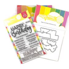 Waffle Flower Clear Stamp & Die Combo - Happy Birthday
