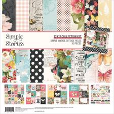 Simple Stories Paper Pack 12x12" Collection - Vintage Cottage Fields