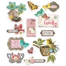Simple Stories Die Cuts - Layered Stickers / Vintage Cottage Fields