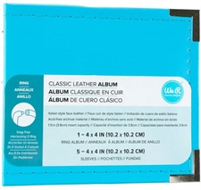 W R Makers MINI Album 4x4" - Kunstlæder / Aqua (mini)