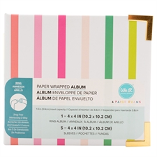W R Makers MINI Album 4x4" - Wrapped / Paige Evans Striped (mini)