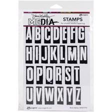 Dina Wakley Cling Rubber Stamp Set - Block Alphas