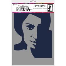 Dina Wakley Stencil - Pensive Face