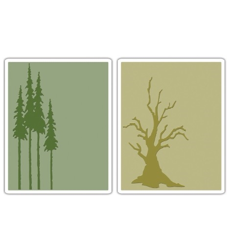 Sizzix Texture Embossing Folders - Tim Holtz / Branch Tree & Tall Pines