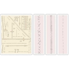 Sizzix Texture Embossing Folders - Tim Holtz / Pattern & Stitches
