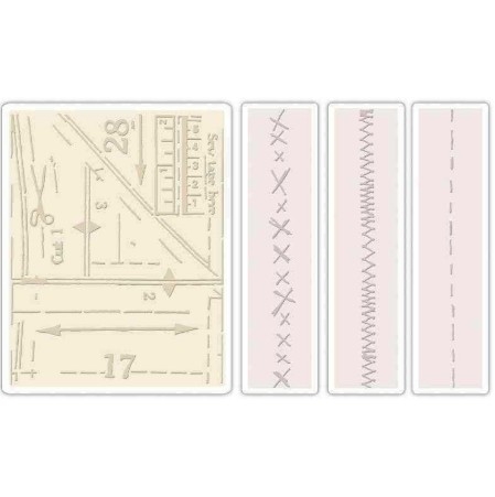 Sizzix Texture Embossing Folders - Tim Holtz / Pattern & Stitches