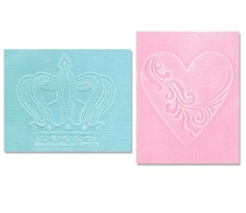 Sizzix Embossing Folders Set - Crown & Heart