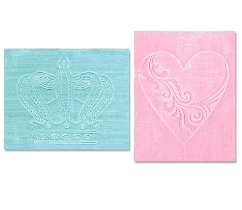 Sizzix Embossing Folders Set - Crown & Heart