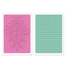 Sizzix Textured Impression Embossing Folders - English Botanical & Houndstooth