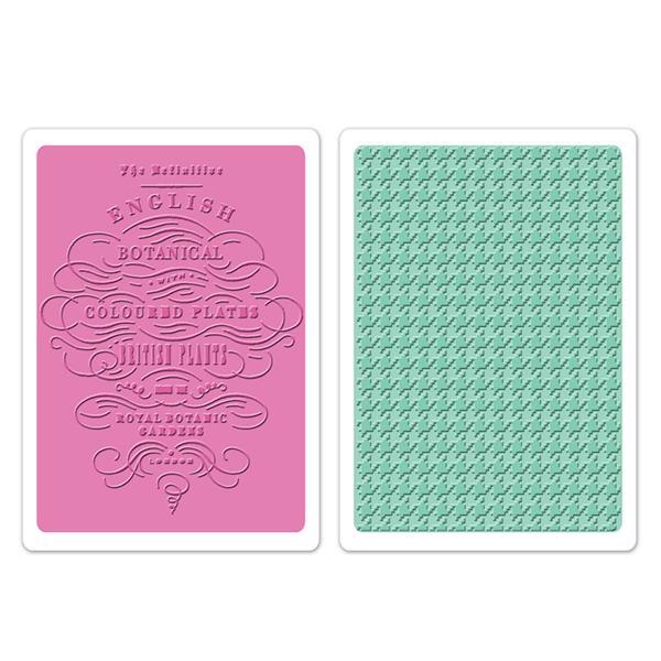 Sizzix Textured Impression Embossing Folders - English Botanical & Houndstooth