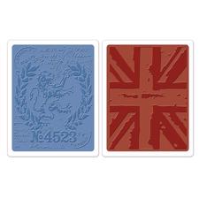 Sizzix Texture Embossing Folders - Tim Holtz / London Icons & Union Jack