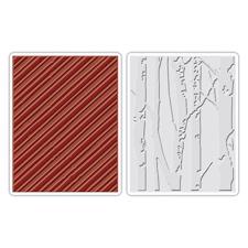 Sizzix Texture Embossing Folders - Tim Holtz / Birch Trees & Candy Stripes