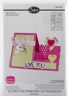 Sizzix Framelits Die Set - Hearts Step-Ups Card (20 dele)