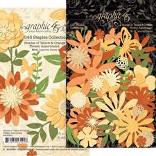 Graphic 45 Staples Paper Flowers - Yellow / Orange