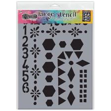 Dylusion Stencil LARGE (9x12") - Number Frame