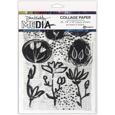 Dina Wakley Media - Collage Paper / Things That Grow  20/Pkg