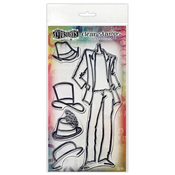 Dyan Reaveley\'s Dylusions Couture Stamp Set - Man About Town