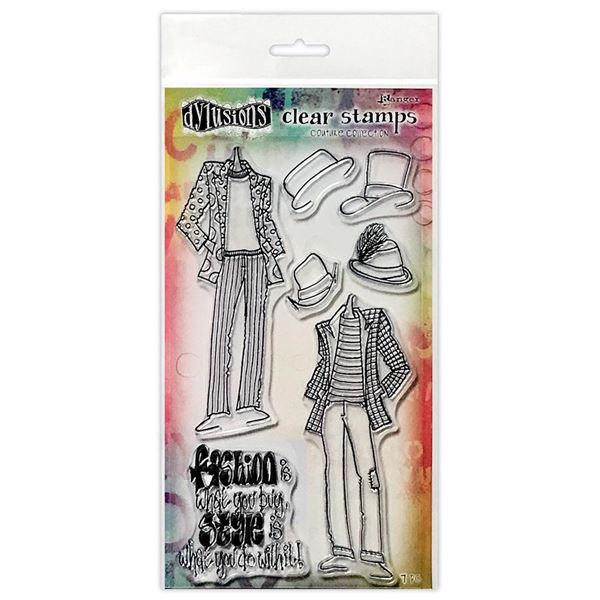 Dyan Reaveley\'s Dylusions Couture Stamp Set - Man About Town Duo