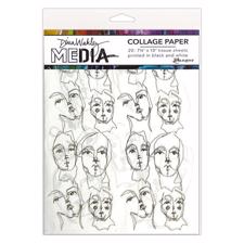 Dina Wakley Media - Collage Paper / Church Doodles  20/Pkg