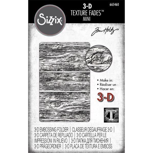 Sizzix 3D MINI Embossing Folder - Tim Holtz / Lumber (mini-version!)