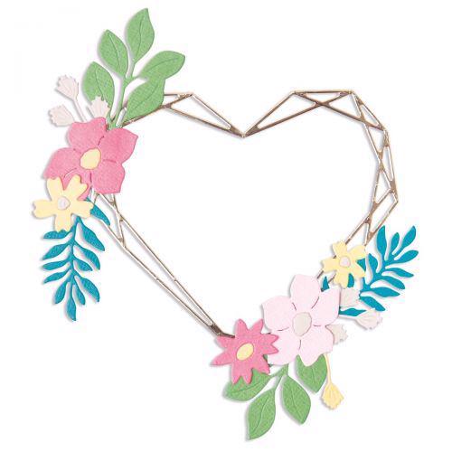 Sizzix Thinlits - Floral Geo Heart Frame (9 dele)