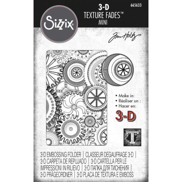 Sizzix 3D MINI Embossing Folder - Tim Holtz / Mechanics (gears) mini-version!