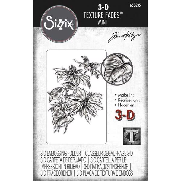 Sizzix 3D MINI Embossing Folder - Tim Holtz / Poinsettia mini-version!
