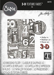 Sizzix 3D Embossing Folder - Tim Holtz / Numbered