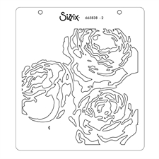 Sizzix Layered Stencils Set - Layered Peony