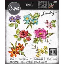 Sizzix Thinlits / Tim Holtz - Brushstroke Flowers Mini