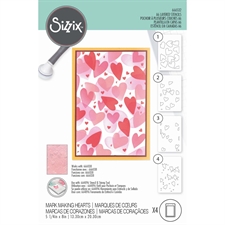 Sizzix Stencils By Catherine Pooler - Mark Making Hearts