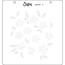 Sizzix Layered Stencils Set - Watercolour Flowers & Lattice