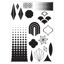 Sizzix Studio Stamp & Stencils Set - Vic Hollins / Geometric