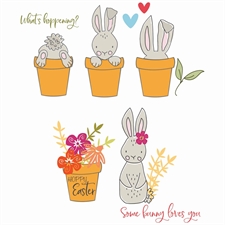 Sizzix Stamp Set By Catherine Pooler - Bunny Bits & Blooms